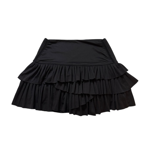 🌴Lucky in Love Black Ruffled Skirt Tennis Pickleball Golf Size Small - Picture 2 of 3